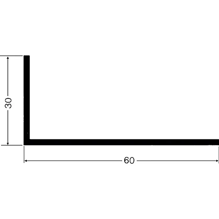BaukulitVox Basic-Line Rubni profil - Bijele boje, 2.500 x 60 x 30 mm - Detaljan prikaz