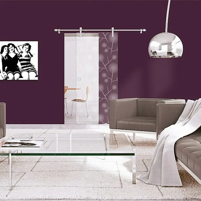Diamond Doors Schiebetürbeschlag Tender - Edelstahloptik, Geeignet für: Ganzglas-Schiebetüren, 200 cm - Stimmungsaufnahme