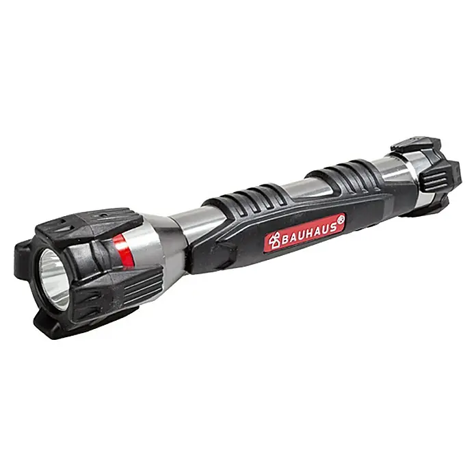 BAUHAUS Taschenlampe - LED, Aluminium, Länge: 24,5 cm, Schwarz/Rot