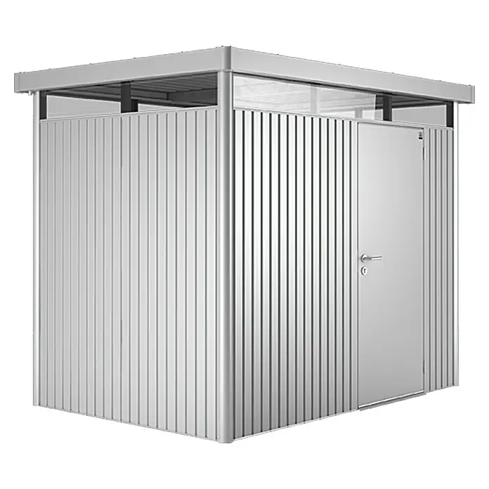 Biohort Gerätehaus HighLine - 275 x 197 cm, Stahl, Silber Metallic