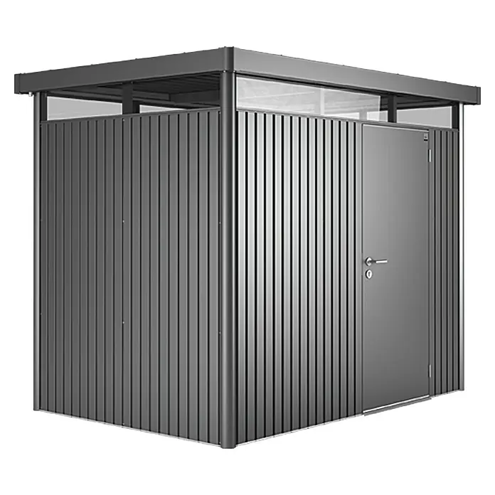 Biohort Gerätehaus HighLine - 275 x 195 cm, Stahl, Dunkelgrau Metallic