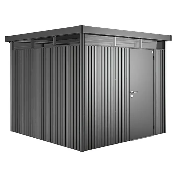 Biohort Gerätehaus HighLine - 275 x 275 cm, Stahl, Dunkelgrau Metallic