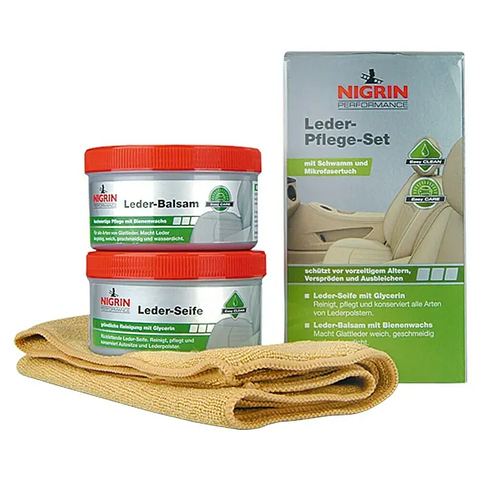 Nigrin Performance Lederpflege-Set - 4 -tlg., Geeignet für: Glattleder