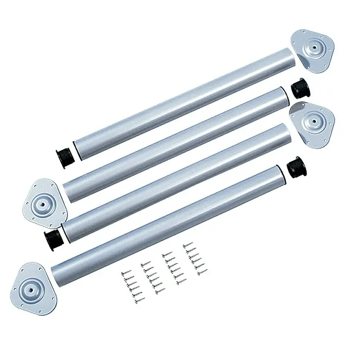 Element System Möbelfuß-Set Toskana - Ø x L: 60 x 700 mm, Chrom, Traglast: 75 kg, 4 Stk. - Vorderansicht