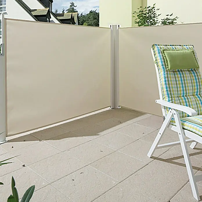 Sunfun Bočna zaštita od pogleda - Bež-bijele boje, Srebrne boje, 6 x 1,6 m