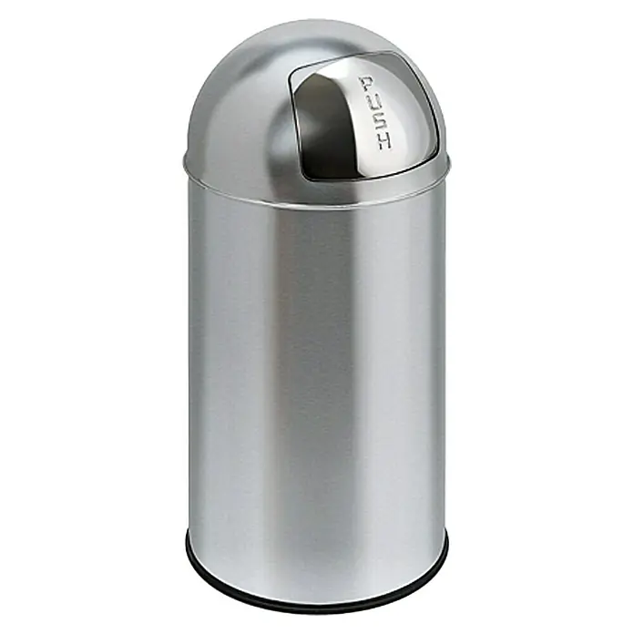 Vepa Bins Abfalleimer Pushcan - 40 l, Farbe: Chrom, Rund, Metall