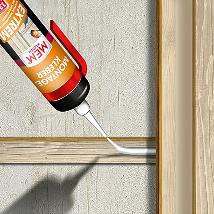MEM Montagekleber Extrem - Beige/Weiß, 1 Stk. x 260 g - Anwendungsbeispiel