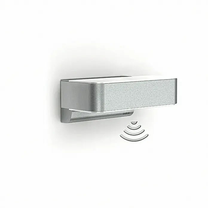 Steinel LED-Außenwandleuchte L 810 iHF Up-/Downlight - 9,8 W, 8,8 x 23 x 14,5 cm, Silber, IP44 - Rechte Seitenansicht
