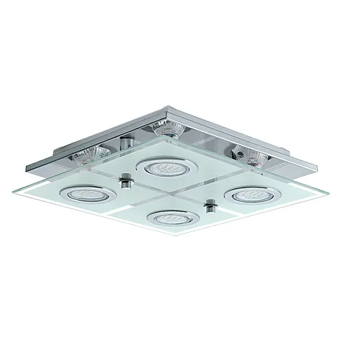 Eglo LED-Deckenleuchte Cabo - 10 W, L x B x H: 29 x 29 x 7 cm, Chrom, Weiß