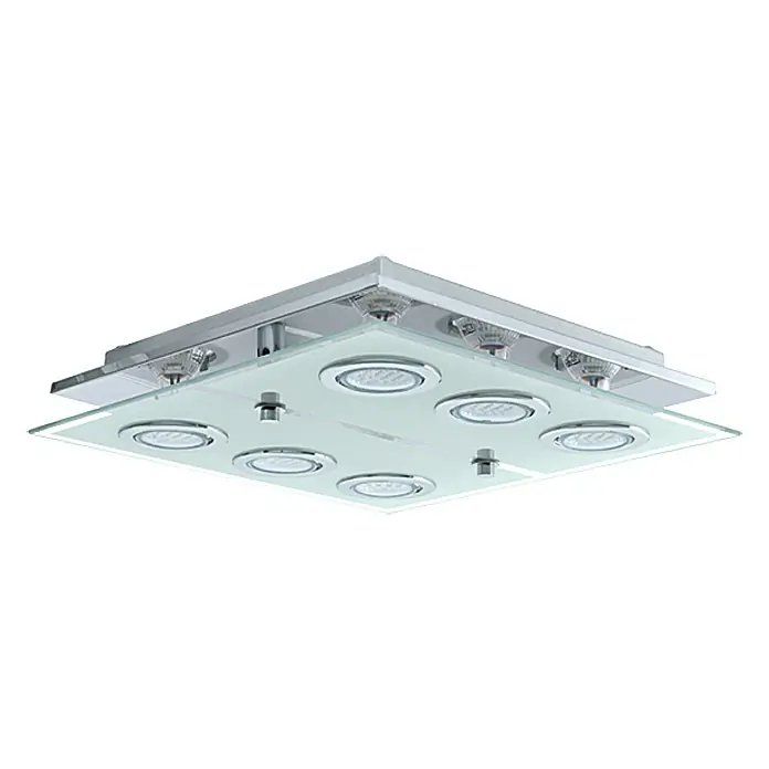 Eglo LED-Deckenleuchte Cabo - 15 W, L x B x H: 34 x 34 x 7 cm, Chrom, Weiß