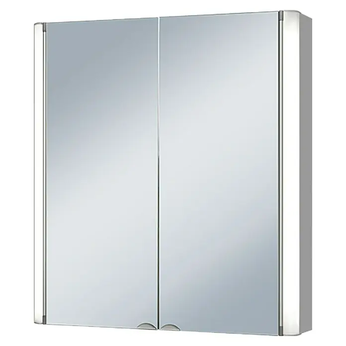 Riva Spiegelschrank Torno - B x H: 65 x 70,5 cm, Mit Beleuchtung, MDF, Aluminium