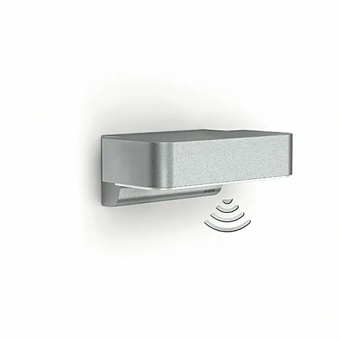 Steinel LED-Außenwandleuchte L 800 iHF Downlight - 7,5 W, 145 x 230 x 88 mm, Silber, IP44 - Rechte Seitenansicht