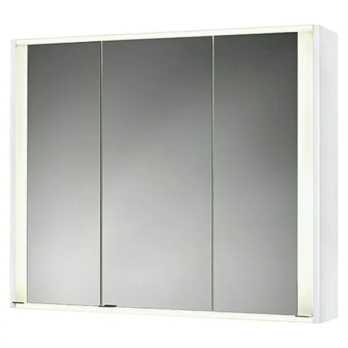Riva LED-Spiegelschrank Faris - B x H: 83,5 x 70 cm, Mit Beleuchtung, MDF, Weiß