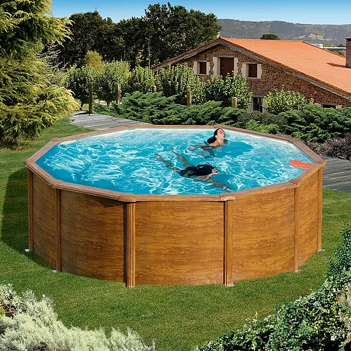 myPool Pool-Set Feeling - Durchmesser: 460 cm, Höhe: 120 cm, Holz, 19 m³ - Stimmungsaufnahme