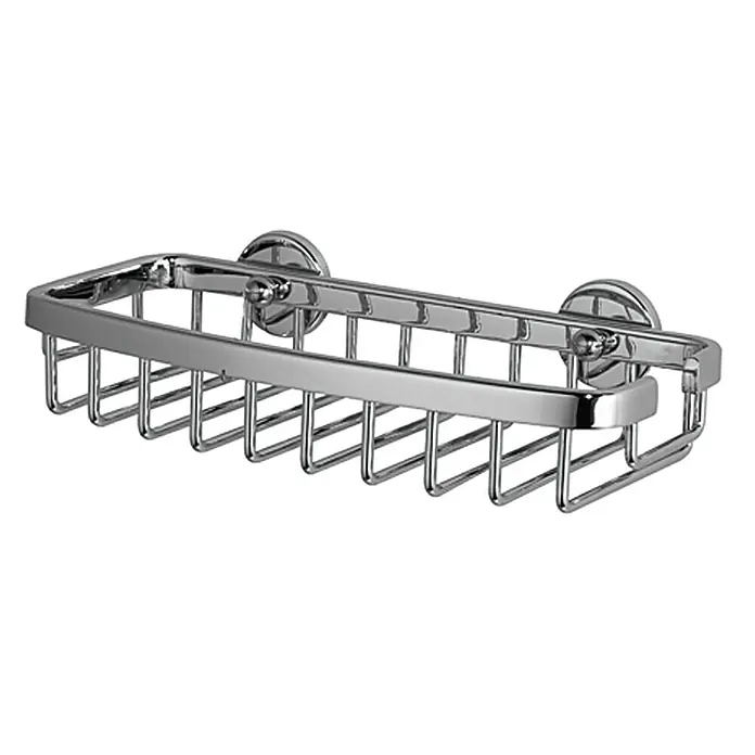 Tesa Kupaonska tuš polica AL136CR - 22 x 10,2 x 5 cm, Krom, Sjaj - Pogled s lijeve strane