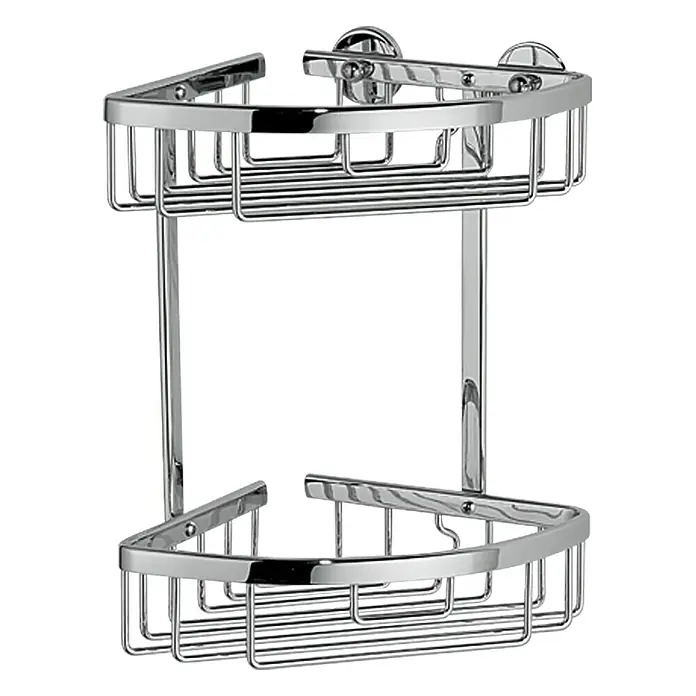 Tesa Eckablagekorb AL210CR - 16,3 x 17 x 26 cm, Glänzend, Chrom