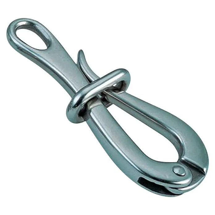 Pelikanhaken - Durchmesser: 18 mm, Länge: 100 mm, Edelstahl, A4 - Vorderansicht