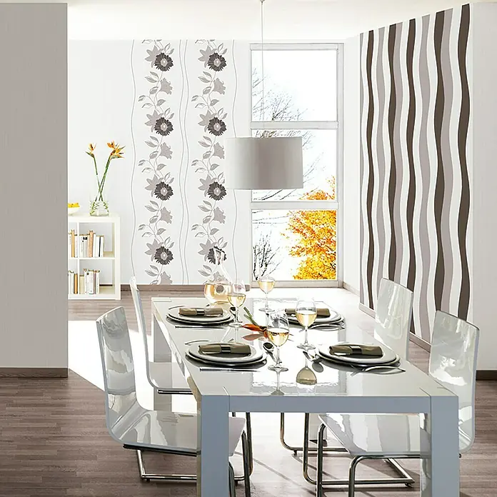 Daniel Hechter Vliestapete 2 - Beige/Braun/Metallic, Floral, 10,05 x 0,53 m