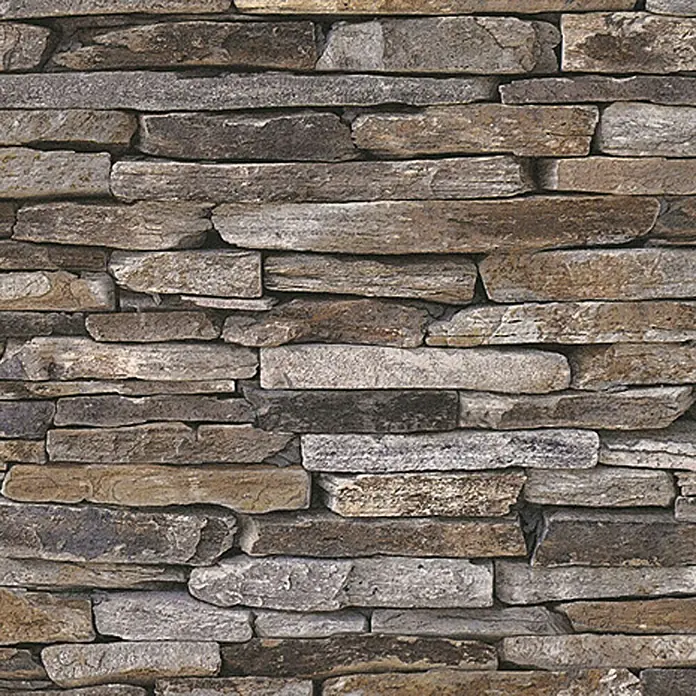 My Look Flis tapeta Wood-n-Stone - Bež-smeđa-siva, Izgled kamena, 10,05 x 0,53 m - Pogled sprijeda