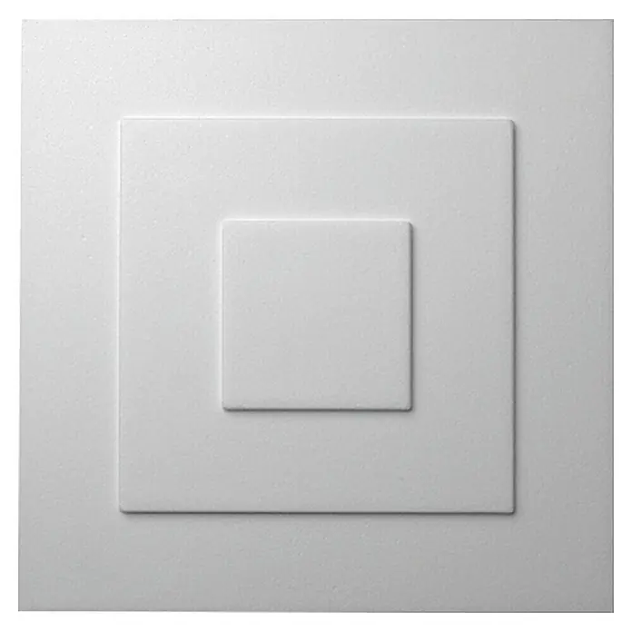 Decosa Rosette Yvonne - 32 x 32 cm, Polystyrol-Hartschaum, Modern, Weiß - Vorderansicht