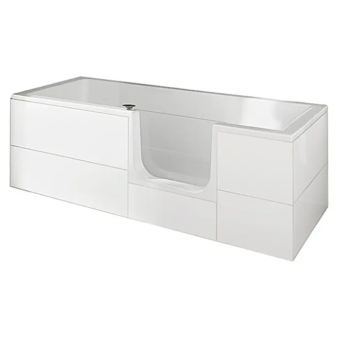 Camargue Badewanne Open-The-Door - Linksseitig, L x B: 180 x 80 cm, Mit Glastür