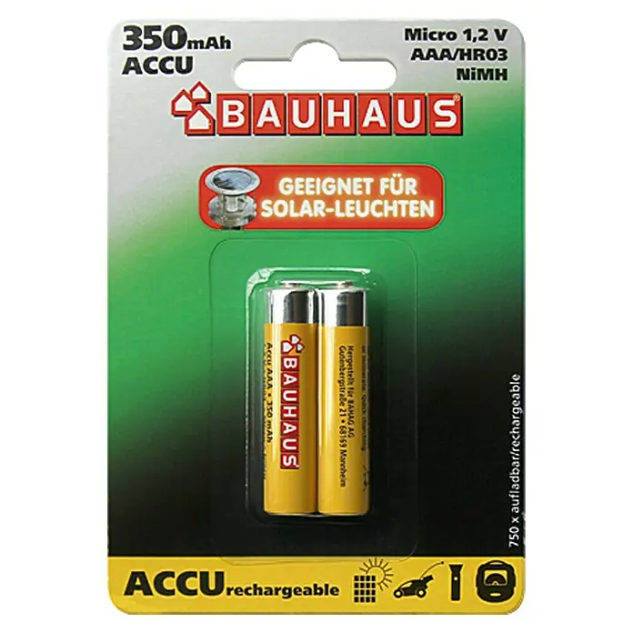 BAUHAUS Akumulatorske baterije - Micro AAA, Nikal metal hidrid, 350 mAh, 1,2 V