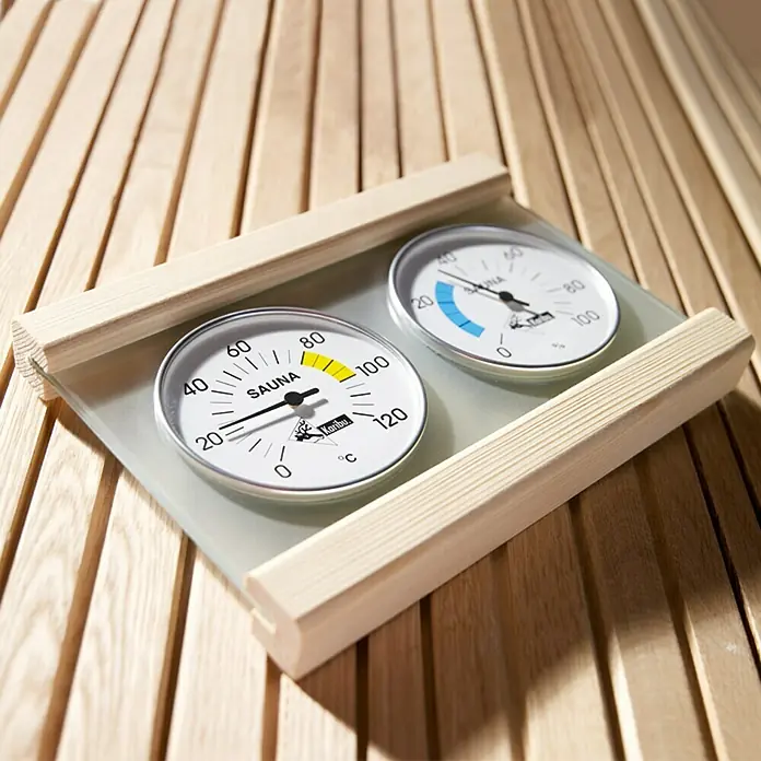 Karibu Hygro- & Thermometer-Set Premium - Temperaturbereich Thermometer: 0 °C bis +120 °C, Messbereich Hygrometer: 0 - 100 % r.F.