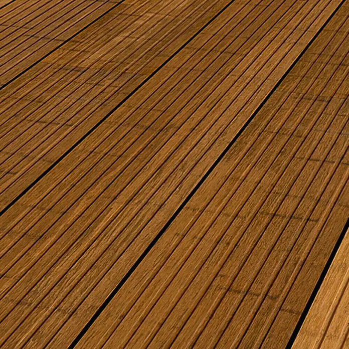CoBaMs Terrassendiele - 220 x 14 x 2 cm, Bambus - Linke Seitenansicht