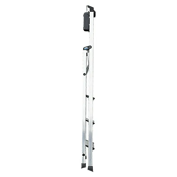 Krause Monto Stufenstehleiter Secury MultiGrip - Arbeitshöhe: 2,85 m, 4 Stufen, Tiefe Stufen: 100 mm, Aluminium - Rechte Seitenansicht