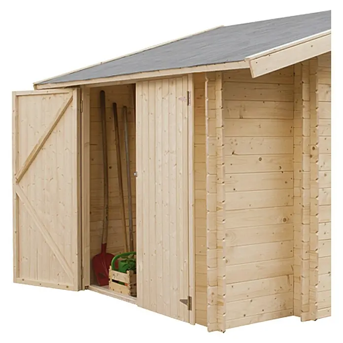 Caseta de madera Oslo 2 - Madera, Área: 4,4 m², Espesor de pared: 28 mm - Primer plano