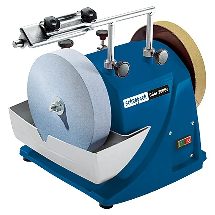 Scheppach Mokra brusilica TiGer 2000 S - 120 W, Maksimalni broj okretaja pri praznom hodu: 1.200 okr/min, Promjer brusne ploče: 200 mm - Pogled s lijeve strane