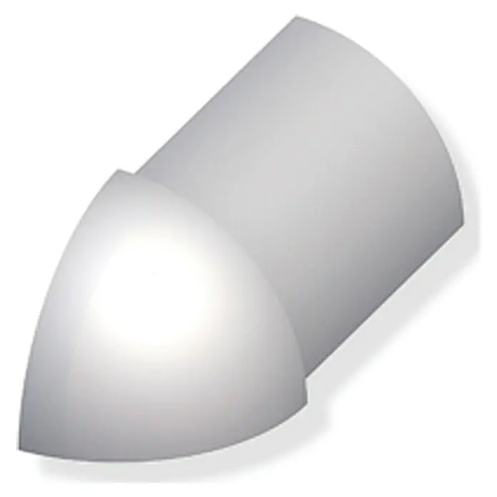 Viertelkreis-Außeneck - Edelstahl, Silber, Höhe: 10 mm - Linke Seitenansicht