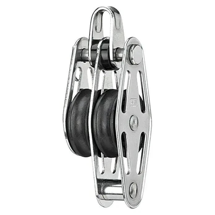 Sprenger Blok - 6 mm, Hondsvot, Glijlager, 25 x 9,2 mm, Werkbelasting: 175 kg, 2 rollen - Zijaanzicht links