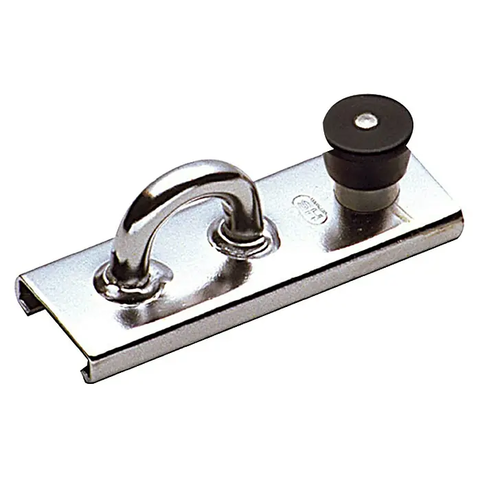 Sprenger Genuaschlitten - Schienenprofil 20 x 3 mm, Mit Bügel, Edelstahl - Linke Seitenansicht