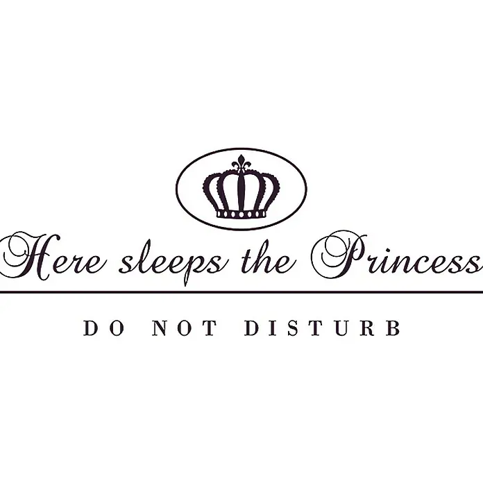 Wandtattoo - Here sleeps the Princess, Aubergine, 58 x 23 cm - Vorderansicht