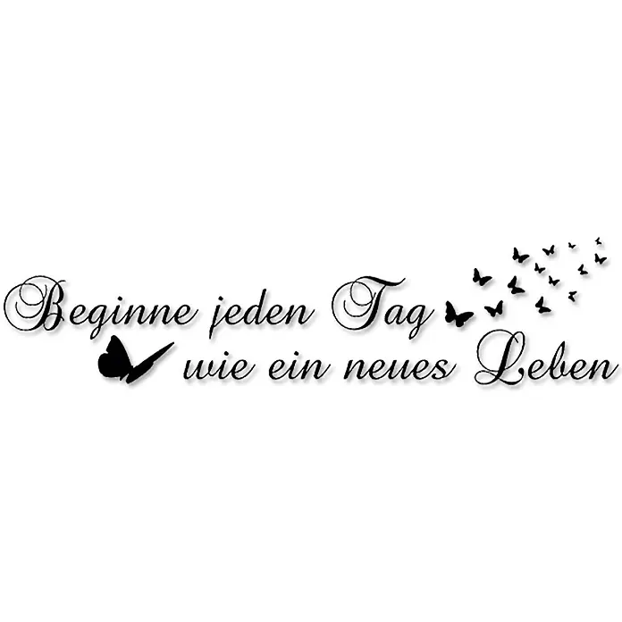 Wandtattoo - Beginne jeden Tag wie …, Schwarz, 118 x 29 cm