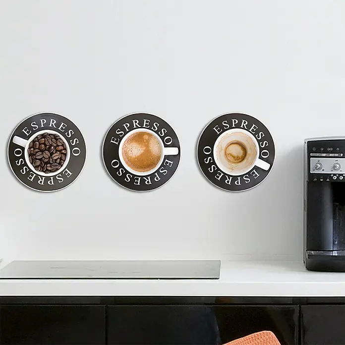 Wanddeko - Espresso, 60 x 25 cm, 3 -tlg.