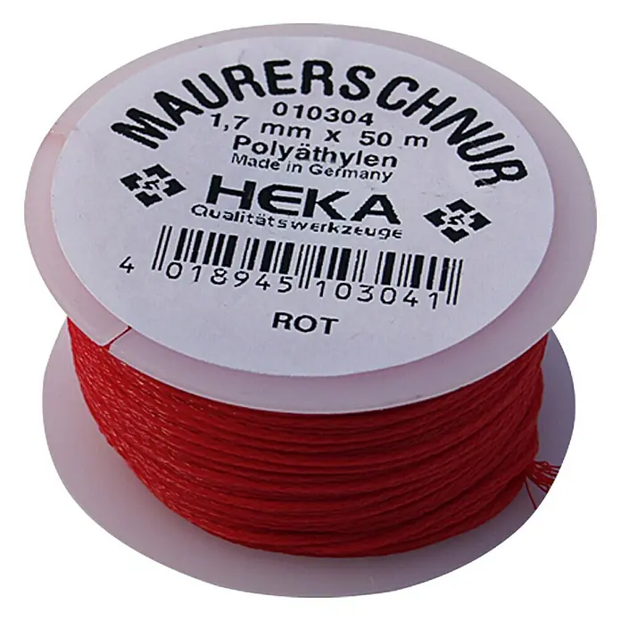 Heka Fliesenlegerschnur - Durchmesser: 1,7 mm, Länge: 50 m, Rot - Ansicht von oben