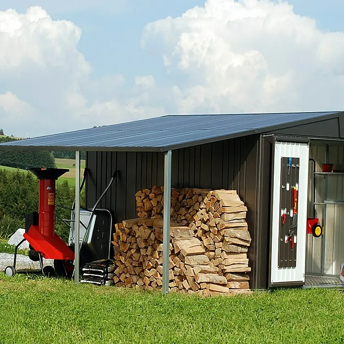 Biohort Seitendach - Passend für: Biohort Gerätehaus Europa Gr. 2, Silber Metallic, 1,56 x 1,5 m