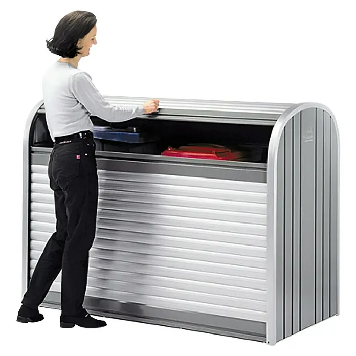 Biohort Garten-Aufbewahrungsbox StoreMax 190 - Quarzgrau, 190 x 97 x 136 cm, Stahl