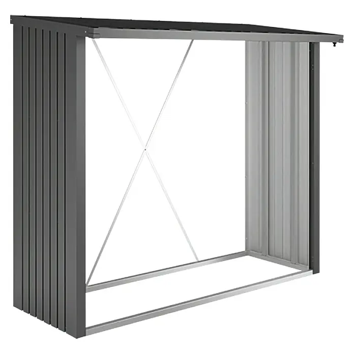 Biohort Kaminholzregal WoodStock - 1,02 x 2,29 x 1,99 m, Stahl, Dunkelgrau Metallic