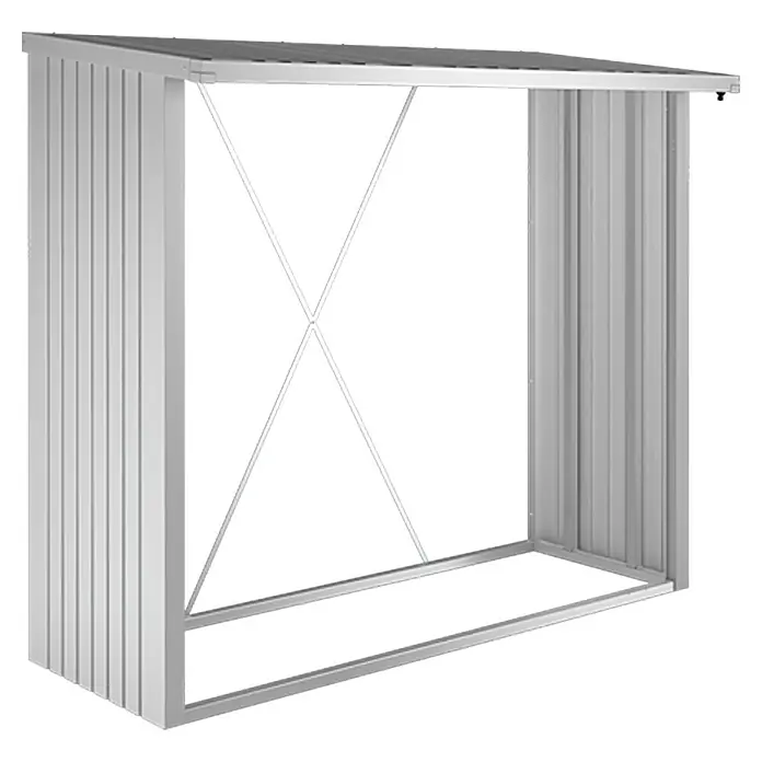 Biohort Kaminholzregal WoodStock - 1,02 x 2,29 x 1,99 m, Stahl, Silber Metallic