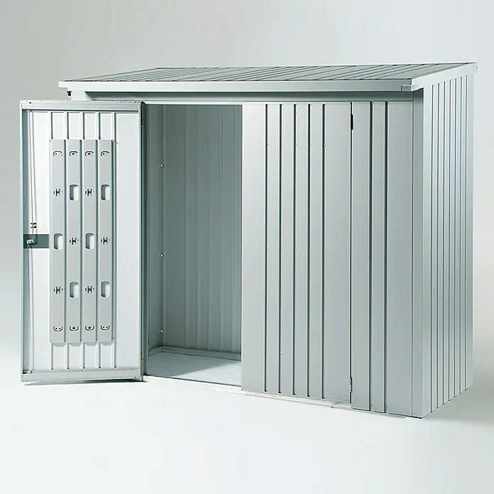 Biohort Türpaket WoodStock - Silber Metallic, 1,38 x 1,73 m, Passend für: Biohort Kaminholzlager WoodStock 230