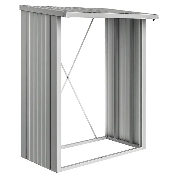 Biohort Kaminholzregal WoodStock - 1,02 x 1,57 x 1,99 m, Stahl, Silber Metallic