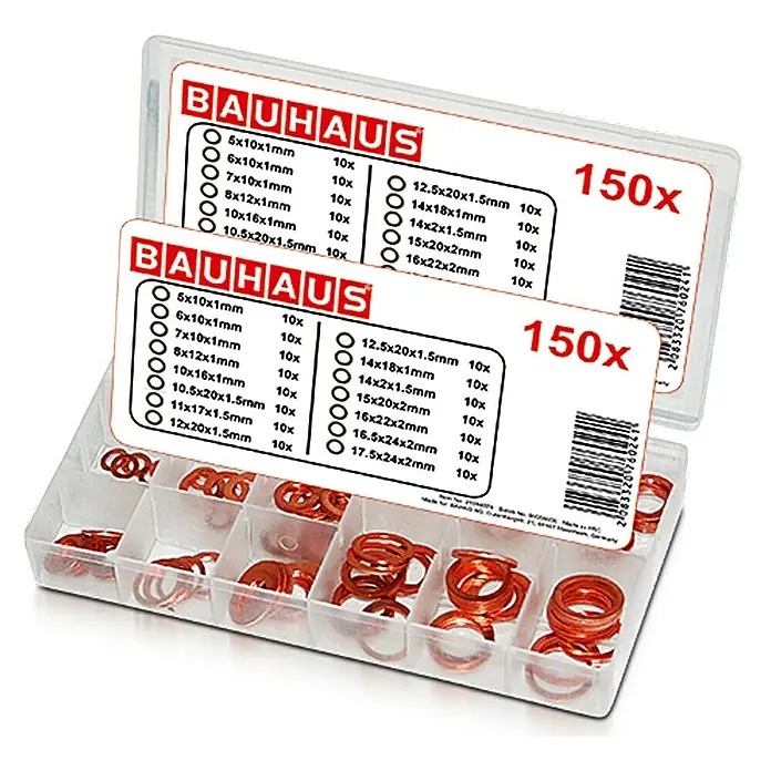 BAUHAUS Dichtungsringsortiment - 150 Stk., Kupfer