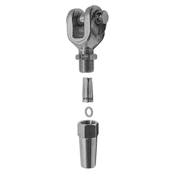 Marinetech Montagegabelterminal - Länge: 82 mm, Für Seildurchmesser: 5 mm, Edelstahl, A4 - Ansicht von oben