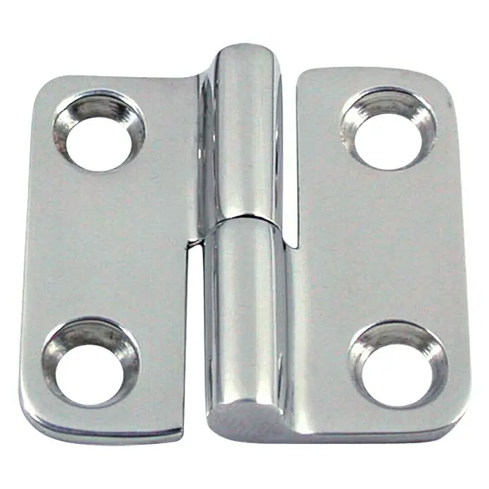 Marinetech Scharnier - 37 x 37 x 2,6 mm, Lochabstand: 23 mm, Rechts, Edelstahl, A4 - Ansicht von oben