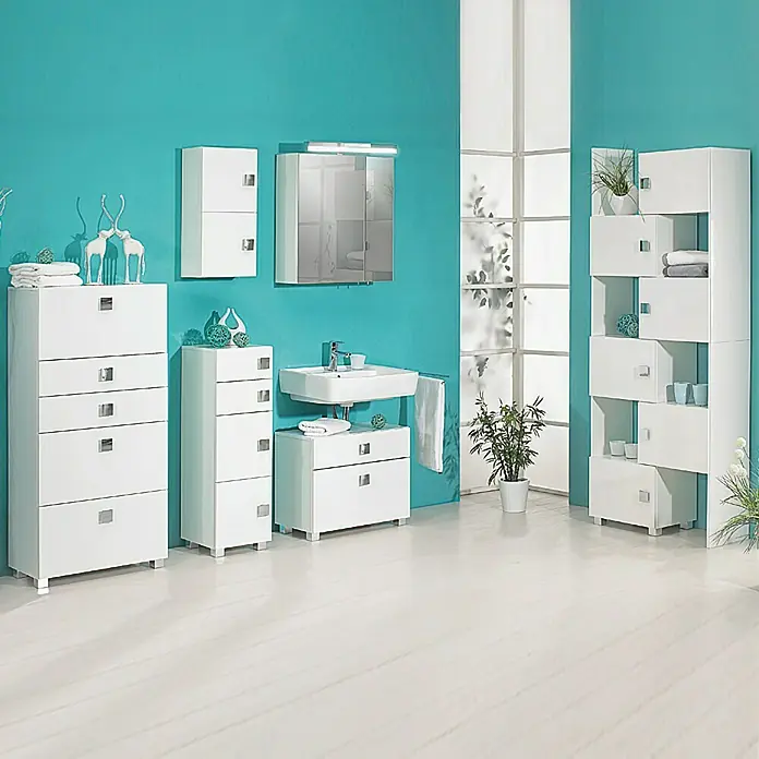 Schildmeyer Carree Highboard - 65 x 34,5 x 133,5 cm, Weiß