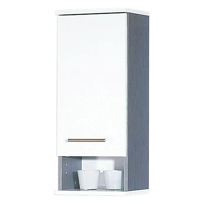 Schildmeyer Ravenna Oberschrank - 30 x 20,5 x 70,5 cm, Esche grau/Perlweiß - Rechte Seitenansicht