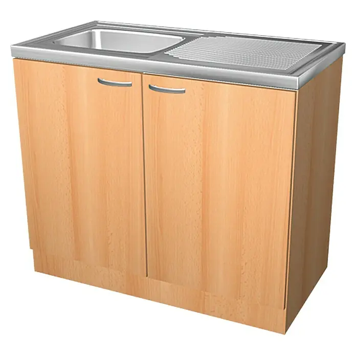 Flex-Well Komplettspüle - 50 x 100 x 85 cm, Buche-Nachbildung